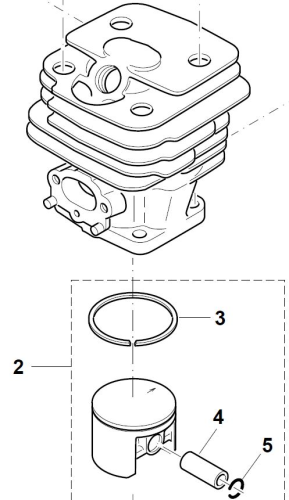 Dolmar Zylinder und Kolben D = 44 mm
